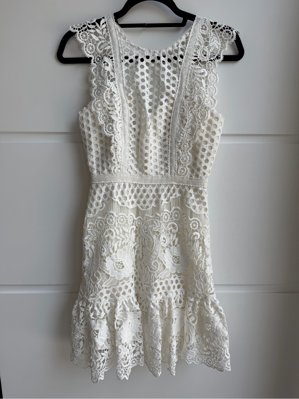 White Lace Sleeveless Fit & Flare Dress